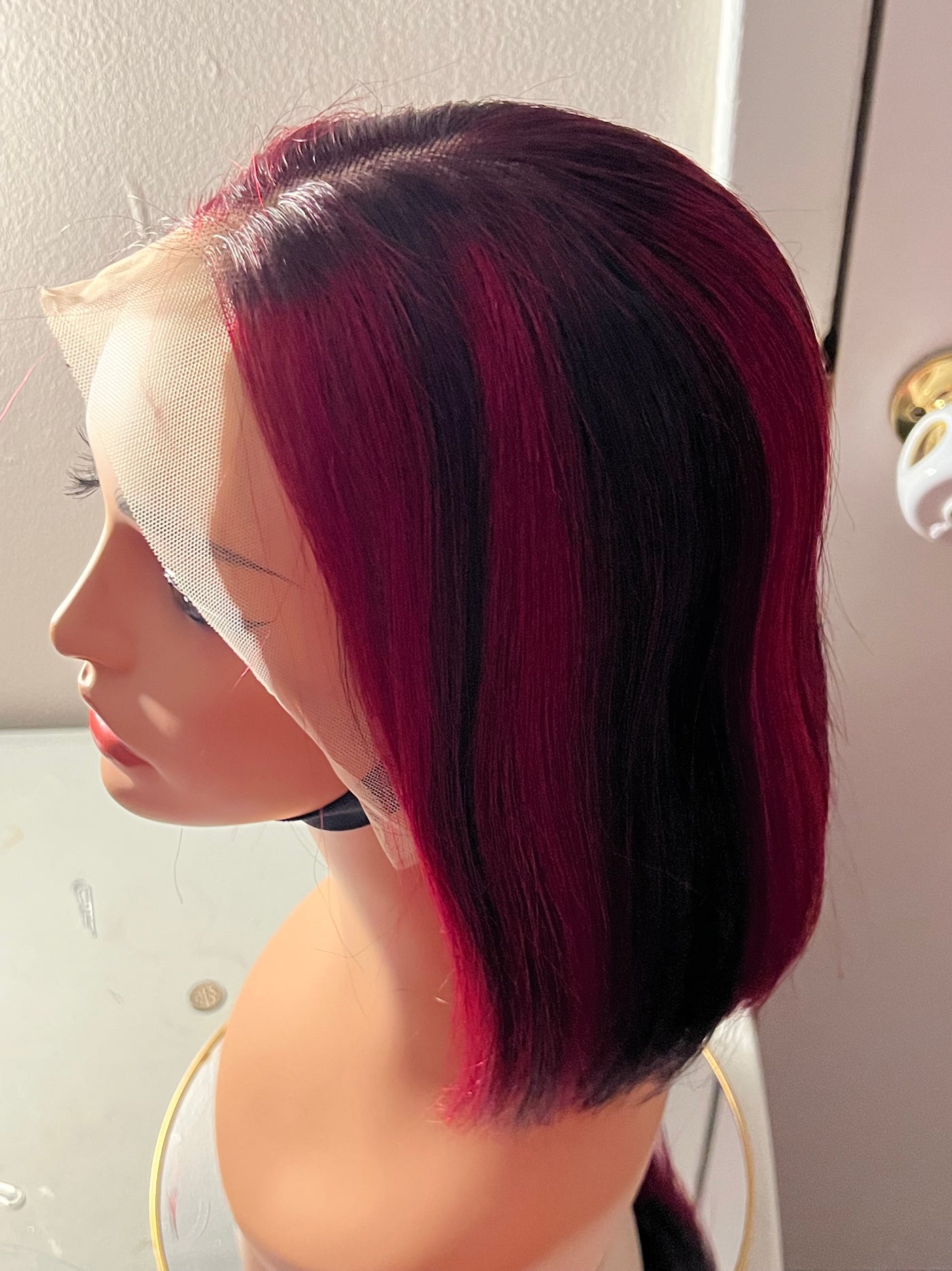 10 inches black and Burgundy